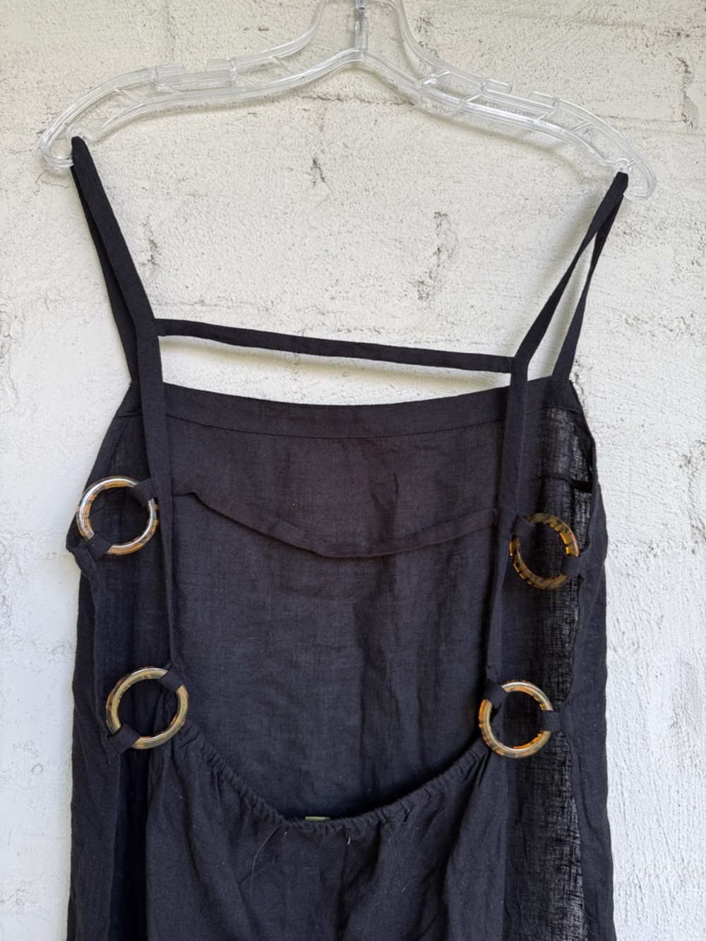 NWT Anthropologie Celandine Cutout Black Linen Cover-Up Maxi Dress Size Medium - Picture 8 of 13